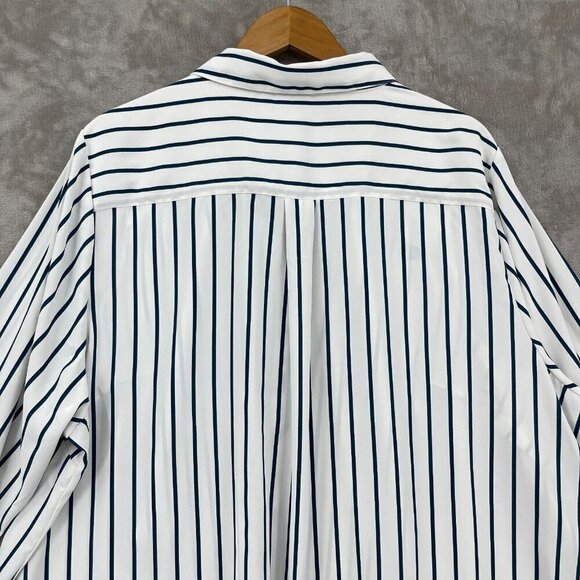 Torrid Madison Georgette Button Up Long Sleeve Shirt Striped - Picture 7 of 15